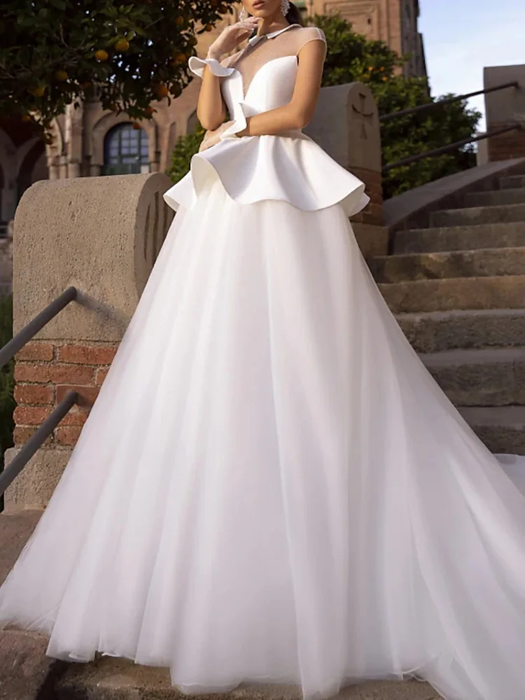 New Long Wedding Dress for Women Bride 2023 A-Line Jewel Neck Sweep Train Satin Tulle Sleeveless Party Elegante Vestido Blanco
New Long Wedding Dress for Women Bride 2023 A-Line Jewel Neck Sweep Train Satin Tulle Sleeveless Party Elegante Vestido Blanco