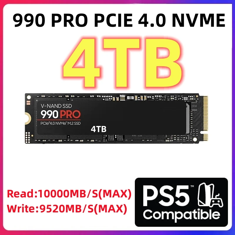 Original Brand 990PRO 1TB 2TB 4TB SSD M2 2280 PCIe 4.0 NVME Read 10000MB/S Solid State Hard Disk for Game Console/laptop/PC/PS5
Original Brand 990PRO 1TB 2TB 4TB SSD M2 2280 PCIe 4.0 NVME Read 10000MB/S Solid State Hard Disk for Game Console/laptop/PC/PS5