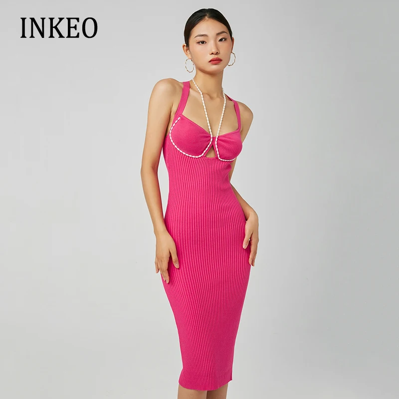 Женское трикотажное облегающее платье без рукавов, с открытой спиной и жемчугом
Женское трикотажное облегающее платье без рукавов, с открытой спиной и жемчугом