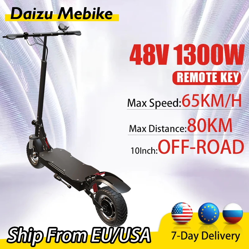 65 km/h Electric Scooter 48V 1300W Power with Seat 48V 20AH Electric Scooter Max Mileage 80km 10inch Tires EU Stock
65 km/h Electric Scooter 48V 1300W Power with Seat 48V 20AH Electric Scooter Max Mileage 80km 10inch Tires EU Stock