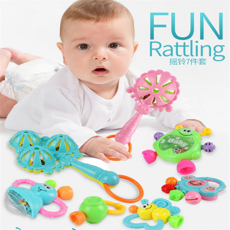 7pcs/Lot Infant Baby Toys Rattles Newborn Kids Hand Bell Children Developmental ABS Games Baby Toys 0-12 Months
7pcs/Lot Infant Baby Toys Rattles Newborn Kids Hand Bell Children Developmental ABS Games Baby Toys 0-12 Months
