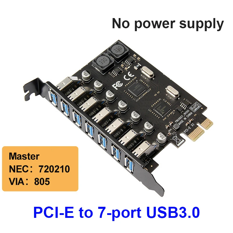 Адаптер-конвертер для BTC Miner Usb 3,0, адаптер концентратора Usb3 Pcie Pci-e X1, контроллер Pci E на 7 портов Usb 3,0
Адаптер-конвертер для BTC Miner Usb 3,0, адаптер концентратора Usb3 Pcie Pci-e X1, контроллер Pci E на 7 портов Usb 3,0