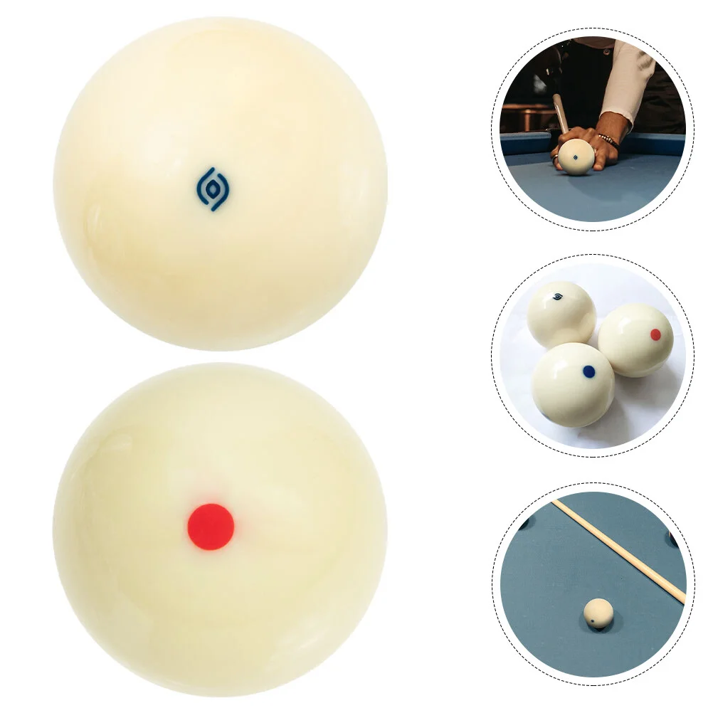 

2 Pcs Billiard Cue Ball Snooker Table Replaceable White Balls Fancy Professional Wear-resistant Resin Pool Equipment