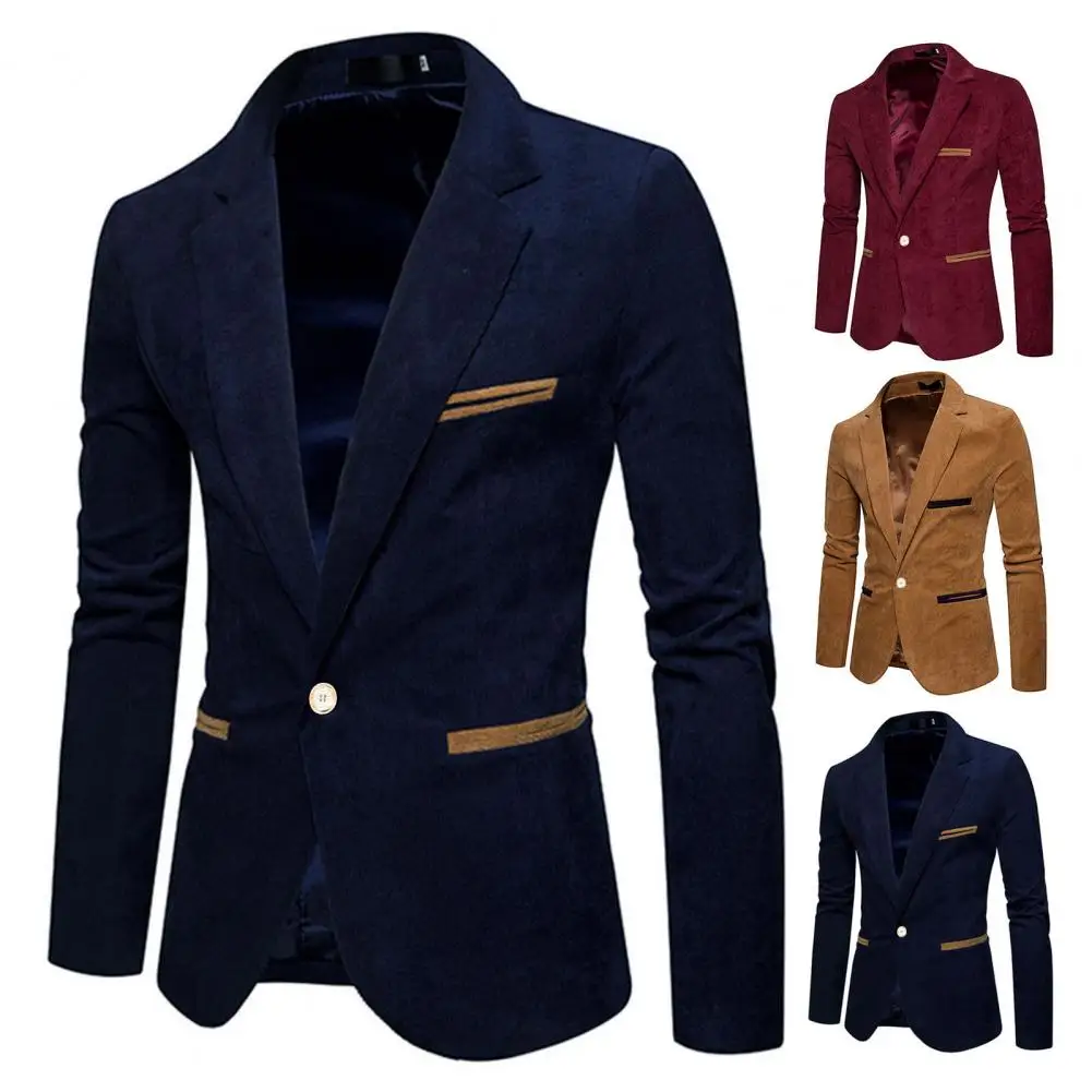 Men Suit Coat Long Sleeves Single Button Cardigan Slim Fit Lapel Contrast Color Formal Business Jacket Groom Wedding Coat
Men Suit Coat Long Sleeves Single Button Cardigan Slim Fit Lapel Contrast Color Formal Business Jacket Groom Wedding Coat