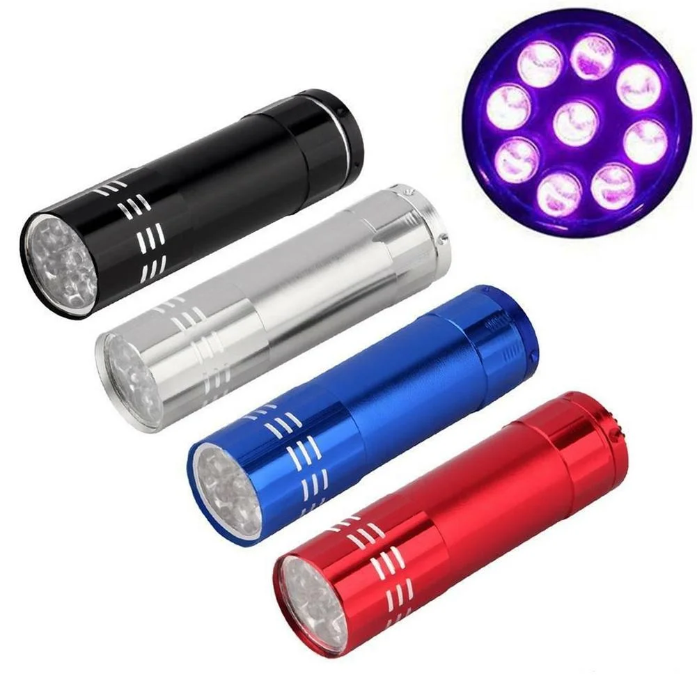 9LED UV Flashlight Portable Powerful Small Camping Torch Ultra-high Brightness Flash Light Lamp for Home Outdoor Lighting Tools 
9LED UV Flashlight Portable Powerful Small Camping Torch Ultra-high Brightness Flash Light Lamp for Home Outdoor Lighting Tools