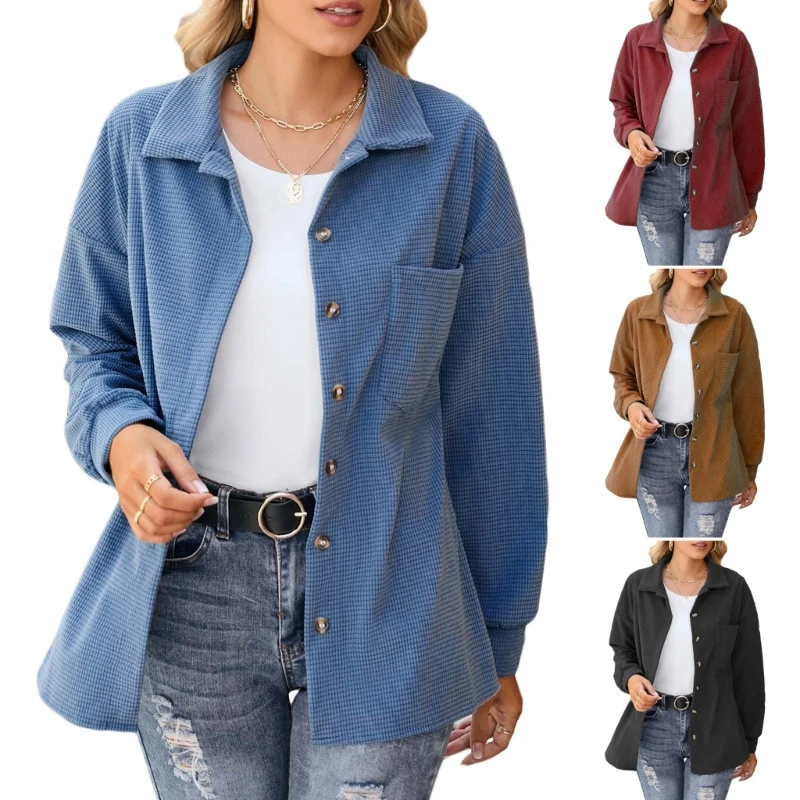 Women Button Down Shirts Shacket Drop Shoulder Oversized Blouse Tops Long Sleeve Boyfriend Dress Shirt with Pocket 10CE
Women Button Down Shirts Shacket Drop Shoulder Oversized Blouse Tops Long Sleeve Boyfriend Dress Shirt with Pocket 10CE
