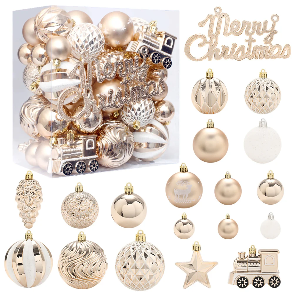 65Pcs Light Champagne White Painted Christmas Ball Set Ornaments Christmas Balls Gift Set Christmas Tree Decorative Pendant 
65Pcs Light Champagne White Painted Christmas Ball Set Ornaments Christmas Balls Gift Set Christmas Tree Decorative Pendant