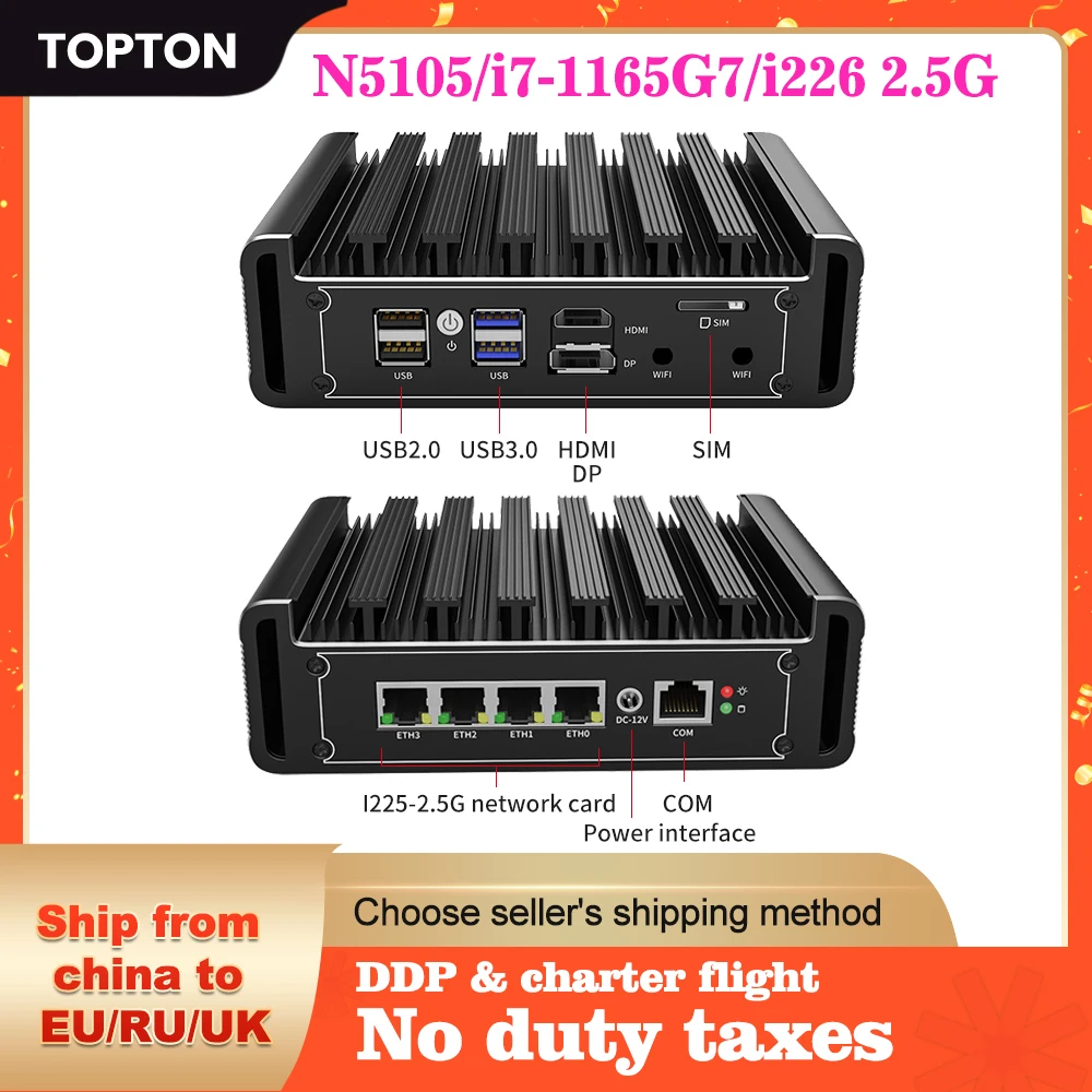 Сетевой маршрутизатор 11-го поколения i7 1165G7 Pentium 7505 4 Intel i226 2,5G LAN DDR4 NVMe DP Celeron N5105 Fanless Mini PC pfSense
Сетевой маршрутизатор 11-го поколения i7 1165G7 Pentium 7505 4 Intel i226 2,5G LAN DDR4 NVMe DP Celeron N5105 Fanless Mini PC pfSense