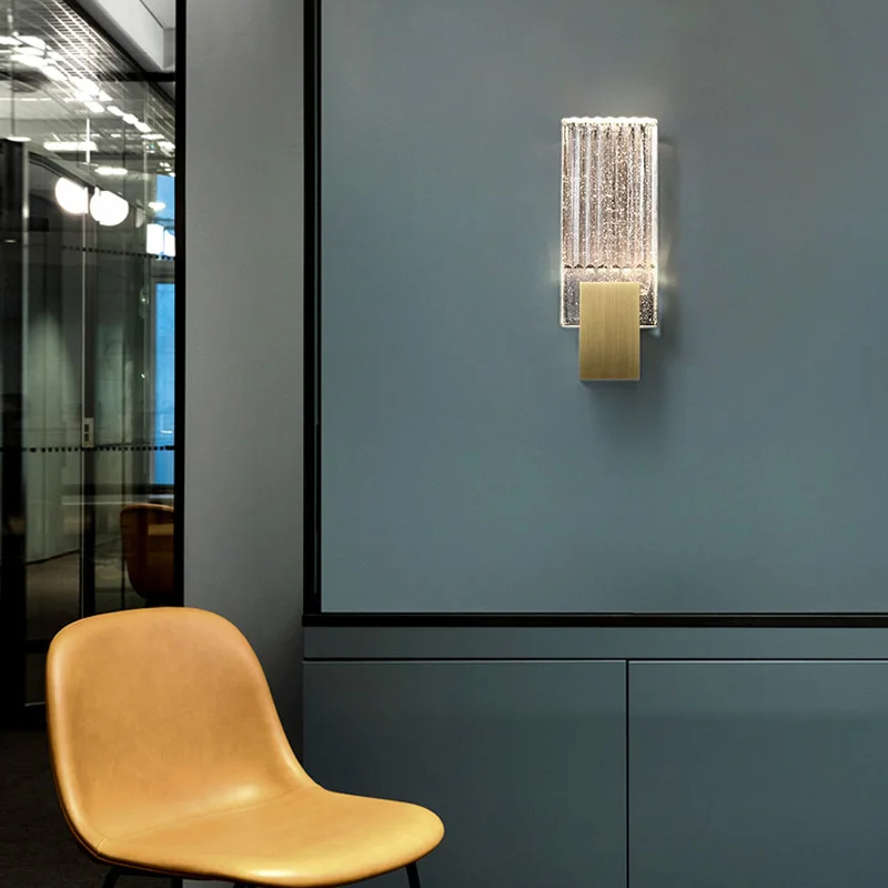 Modern minimalist living room crystal wall light American art bedside study designer wall lamp
Modern minimalist living room crystal wall light American art bedside study designer wall lamp