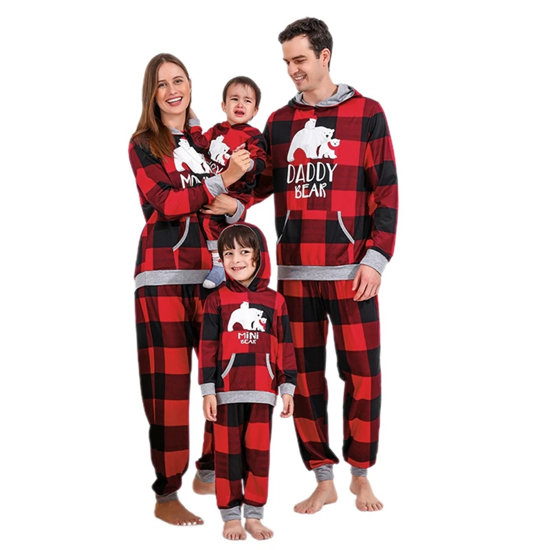Christmas Family Matching Tracksuits Adult Kids Bear Print Plaid Pullover Hoodie Sweatshirt and Casual Sweatpants
Christmas Family Matching Tracksuits Adult Kids Bear Print Plaid Pullover Hoodie Sweatshirt and Casual Sweatpants
