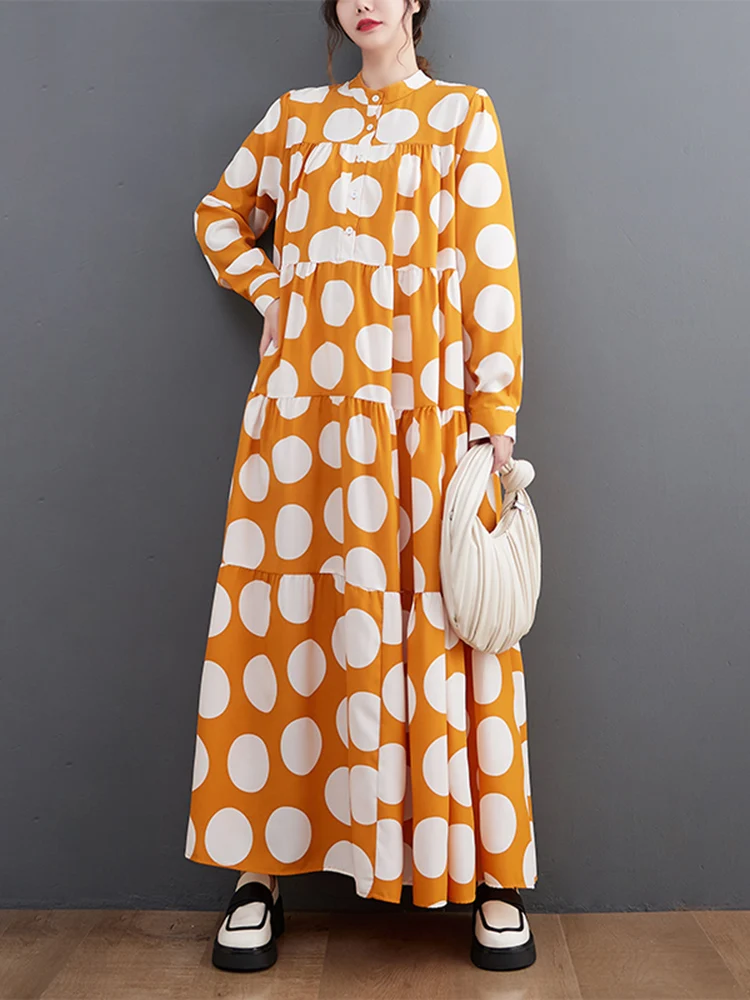 2022 Autumn Spring New Polka Dot Print Shirt Dresses For Women Long Sleeve Loose Casual Vintage Dress Fashion Elegant Clothing
2022 Autumn Spring New Polka Dot Print Shirt Dresses For Women Long Sleeve Loose Casual Vintage Dress Fashion Elegant Clothing