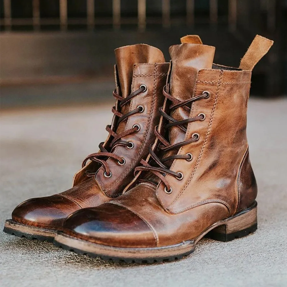 Knight boots Round head vintage lace casual fashion thick heel men's short boots oversized outdoor sports horseback riding
Knight boots Round head vintage lace casual fashion thick heel men's short boots oversized outdoor sports horseback riding