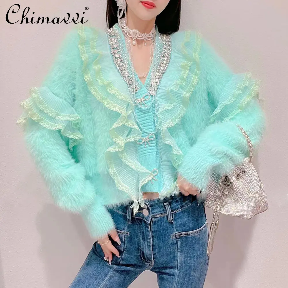 Women's Winter New Korean Style Fashion Sweet Thick Sweater Ladies Fairy Rhinestone Lace Stitching Loose Slimming Mink Fur Top
Women's Winter New Korean Style Fashion Sweet Thick Sweater Ladies Fairy Rhinestone Lace Stitching Loose Slimming Mink Fur Top