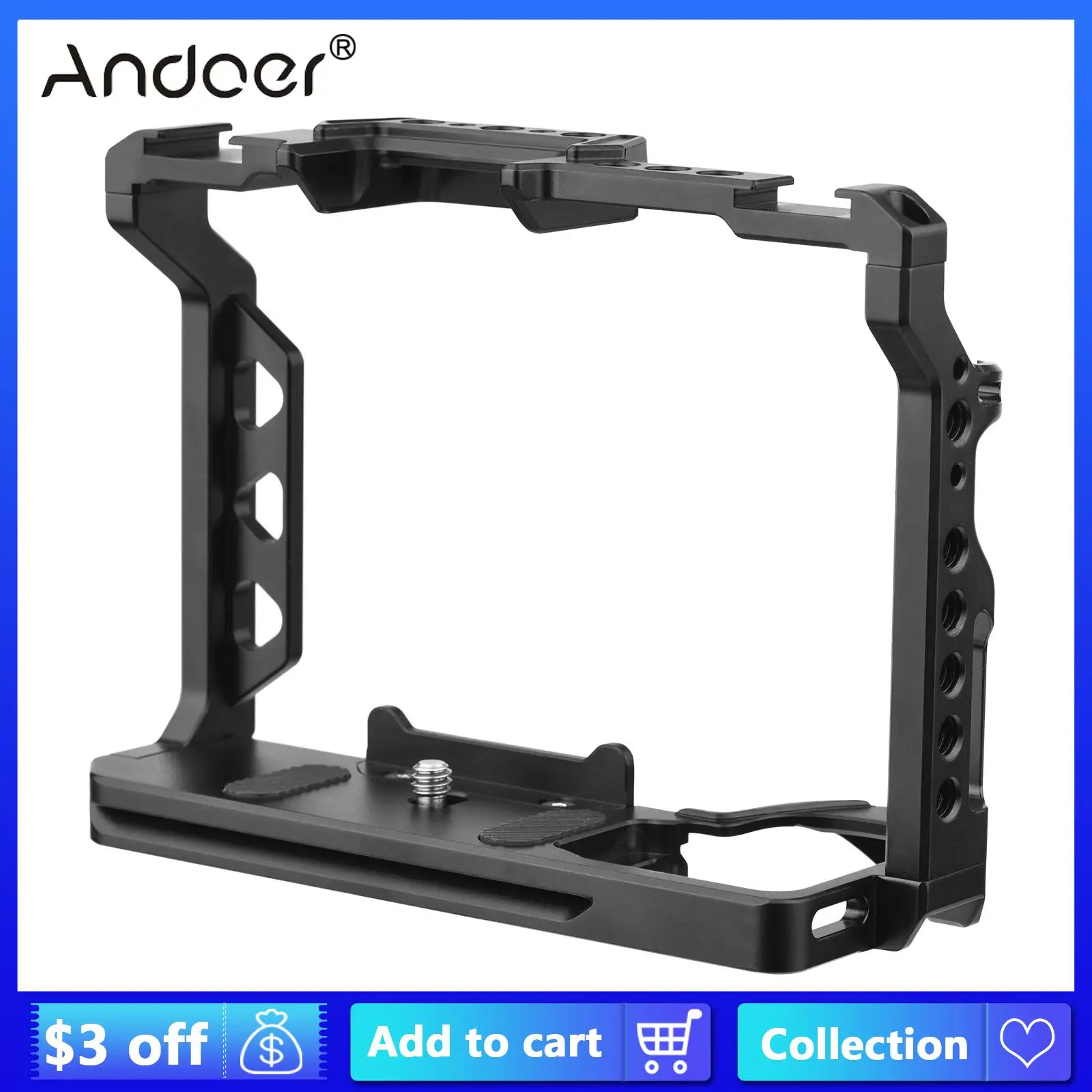 Andoer Aluminum Alloy Camera Cage with 1/4 Inch Screws Holes Cold Shoe Mounts Replacement for Sony A7 IV
Andoer Aluminum Alloy Camera Cage with 1/4 Inch Screws Holes Cold Shoe Mounts Replacement for Sony A7 IV