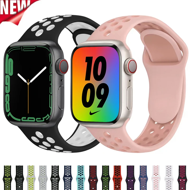 Ремешок спортивный для Apple Watch Band 7 6 SE 5 4 44 мм 40 мм, силиконовый Воздухопроницаемый браслет для iWatch Watch Series 321 38 мм 42 мм
Ремешок спортивный для Apple Watch Band 7 6 SE 5 4 44 мм 40 мм, силиконовый Воздухопроницаемый браслет для iWatch Watch Series 321 38 мм 42 мм