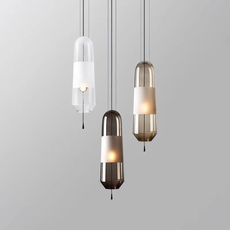 

Nordic Modern Glass Pendant Light LED Hanging Lamps Bedroom Suspension Luminaire for Kitchen Island Restaurant Home Decor Lustre