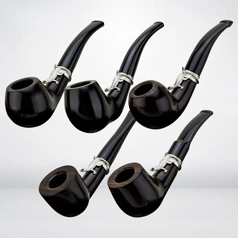 Pipe Ebony Solid Wood Decoration Silver Ring Pipe 9mm Flue L Curved Straight Pipe Father's Day gift
Pipe Ebony Solid Wood Decoration Silver Ring Pipe 9mm Flue L Curved Straight Pipe Father's Day gift