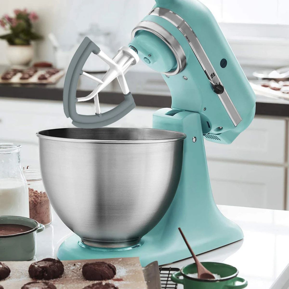 Tilt Head 4.5/5 Quart Flex Edge Beater for Pouring Shield Stand Mixer Replacement for Kitchen,Total Specialty Tools
Tilt Head 4.5/5 Quart Flex Edge Beater for Pouring Shield Stand Mixer Replacement for Kitchen,Total Specialty Tools