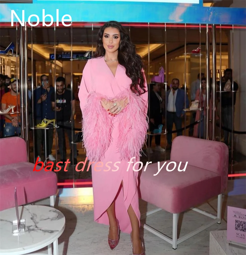 Noble Pink V Neckline Prom Dress Ankle Length Long Sleeves With Features Evening Summer Elegant Party Dress For Women2023
Noble Pink V Neckline Prom Dress Ankle Length Long Sleeves With Features Evening Summer Elegant Party Dress For Women2023