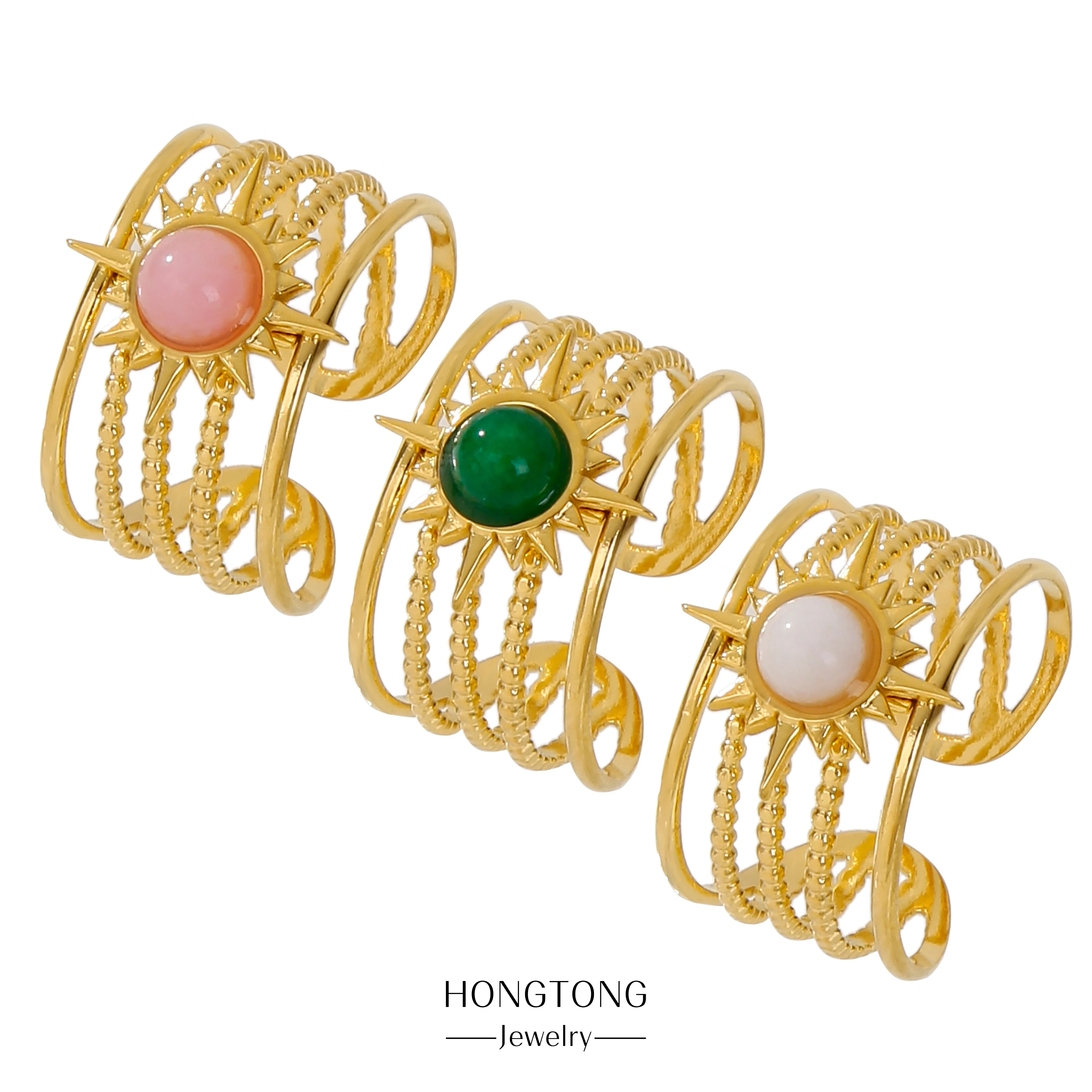 HONGTONG Gilded Sun Faith Men's And Women's Adjustable Gemstone Fashion Ring Multi-Color Stainless Steel Ring Jewelry Gift
HONGTONG Gilded Sun Faith Men's And Women's Adjustable Gemstone Fashion Ring Multi-Color Stainless Steel Ring Jewelry Gift