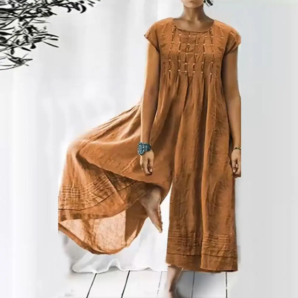 Women Summer Jumpsuit Wide Leg Oversized Solid Color Short Sleeves O Neck Dress-up Deep Crotch Elegant Vintage Lady Jumpsuit
Women Summer Jumpsuit Wide Leg Oversized Solid Color Short Sleeves O Neck Dress-up Deep Crotch Elegant Vintage Lady Jumpsuit