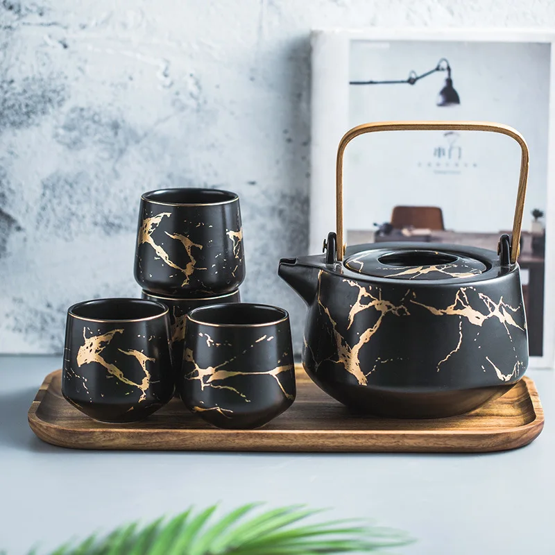 European-style marble tea cup set six-piece set 1200ML home living room drinking cup ceramic teapot tea set combination
European-style marble tea cup set six-piece set 1200ML home living room drinking cup ceramic teapot tea set combination