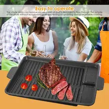 Nonstick Grill Pan Portable Medical Stone Grill Pan Round Skillet Grill Pan For Stove Top Cooking Of Meats Fish BBQ Vegetables