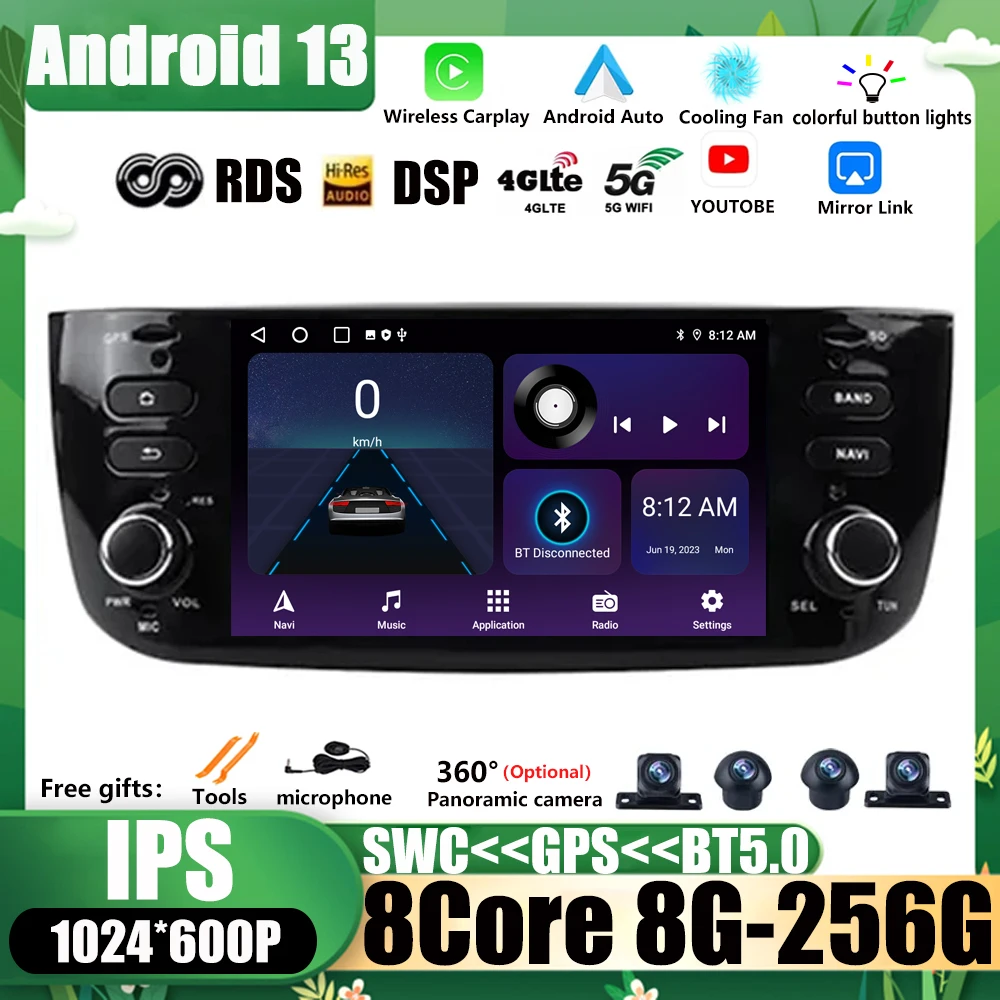 Автомобильный радиоприемник Android 13, мультимедийный автомобильный радиоприемник Bluetooth 6,2 дюйма, беспроводной Carplay для Fiat Linea Punto evo 2012-2015 DSP WIFI
Автомобильный радиоприемник Android 13, мультимедийный автомобильный радиоприемник Bluetooth 6,2 дюйма, беспроводной Carplay для Fiat Linea Punto evo 2012-2015 DSP WIFI