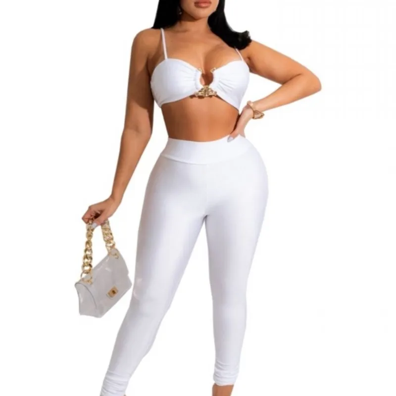 Pant Two Piece Sets Suits Women Spaghetti Strap Tank Crop Tops Matching Set Summer New Solid Sexy Clubwear 2 Piece Outfits 2022
Pant Two Piece Sets Suits Women Spaghetti Strap Tank Crop Tops Matching Set Summer New Solid Sexy Clubwear 2 Piece Outfits 2022