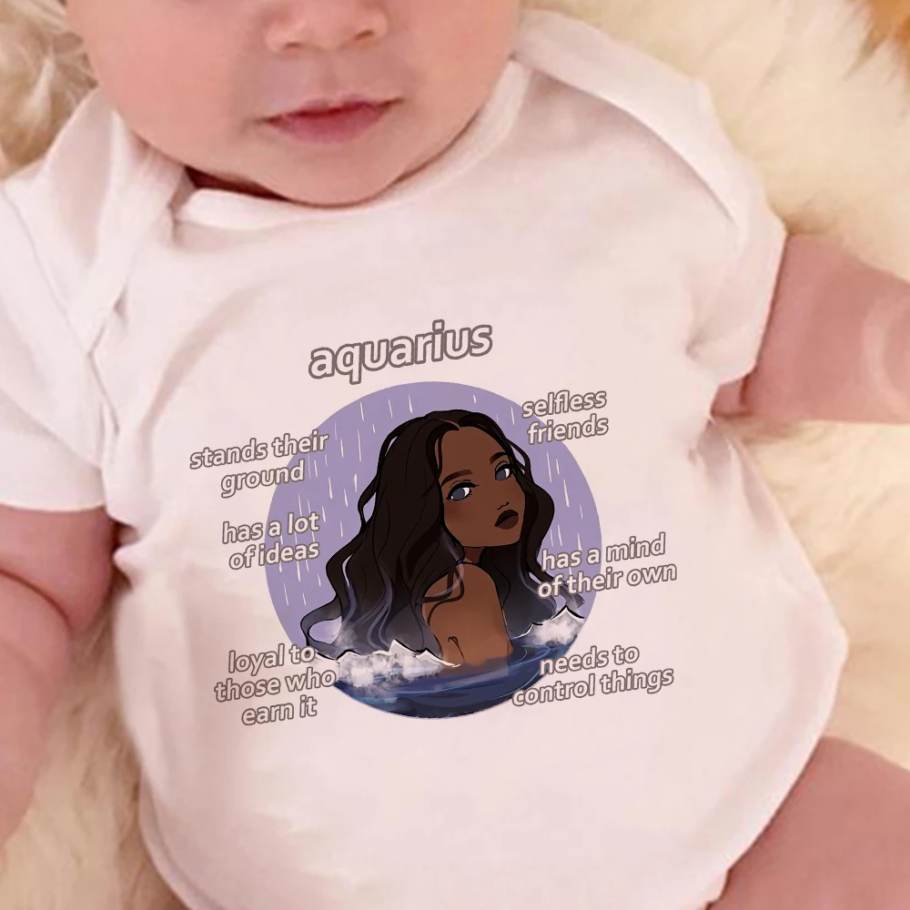 New Twelve Constellations Series Trend Aquarius Graphic O-Neck Toddler Romper Fashion Summer Breathable Baby Onesie
New Twelve Constellations Series Trend Aquarius Graphic O-Neck Toddler Romper Fashion Summer Breathable Baby Onesie