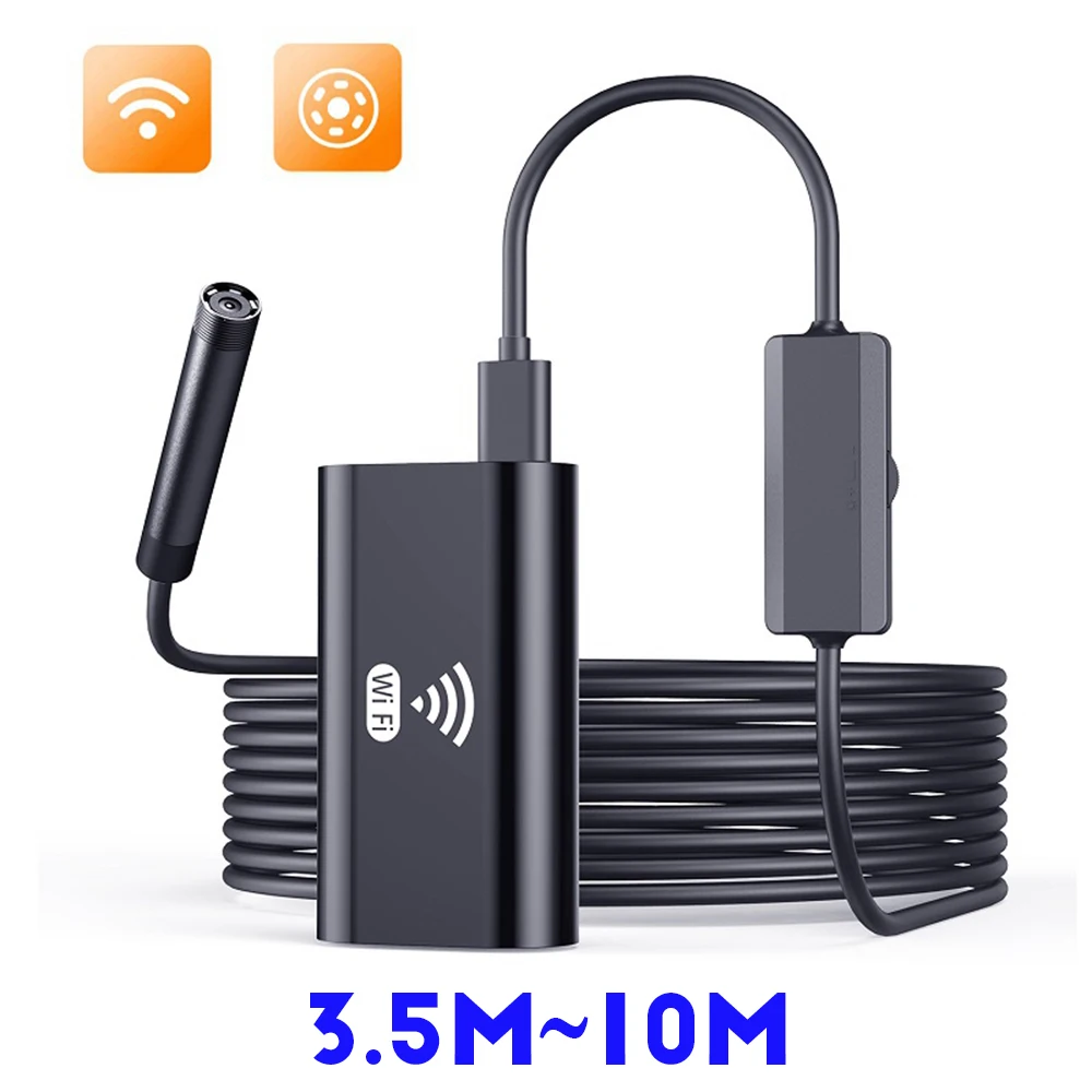 

Endoscope WiFi Mini Camera Waterproof Inspection USB Borescope Snake HD 720p 8mm Lens 3.5M 5M 10M Car for Iphone Android PC