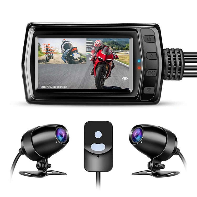 WiFi GPS Motorcycle DVR Dash Cam Full HD 1080P+1080P Front Rear View Waterproof Motorbike Bike Motorcycle Camera
WiFi GPS Motorcycle DVR Dash Cam Full HD 1080P+1080P Front Rear View Waterproof Motorbike Bike Motorcycle Camera