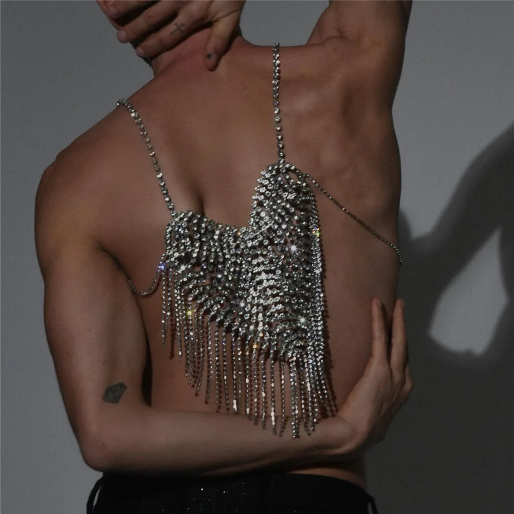 Sexy Fashion Rhinestone Heart Tassel Back Chain Necklace for Women Summer Accessories Crystal Shoulder Chain Collar Body Jewelry
Sexy Fashion Rhinestone Heart Tassel Back Chain Necklace for Women Summer Accessories Crystal Shoulder Chain Collar Body Jewelry