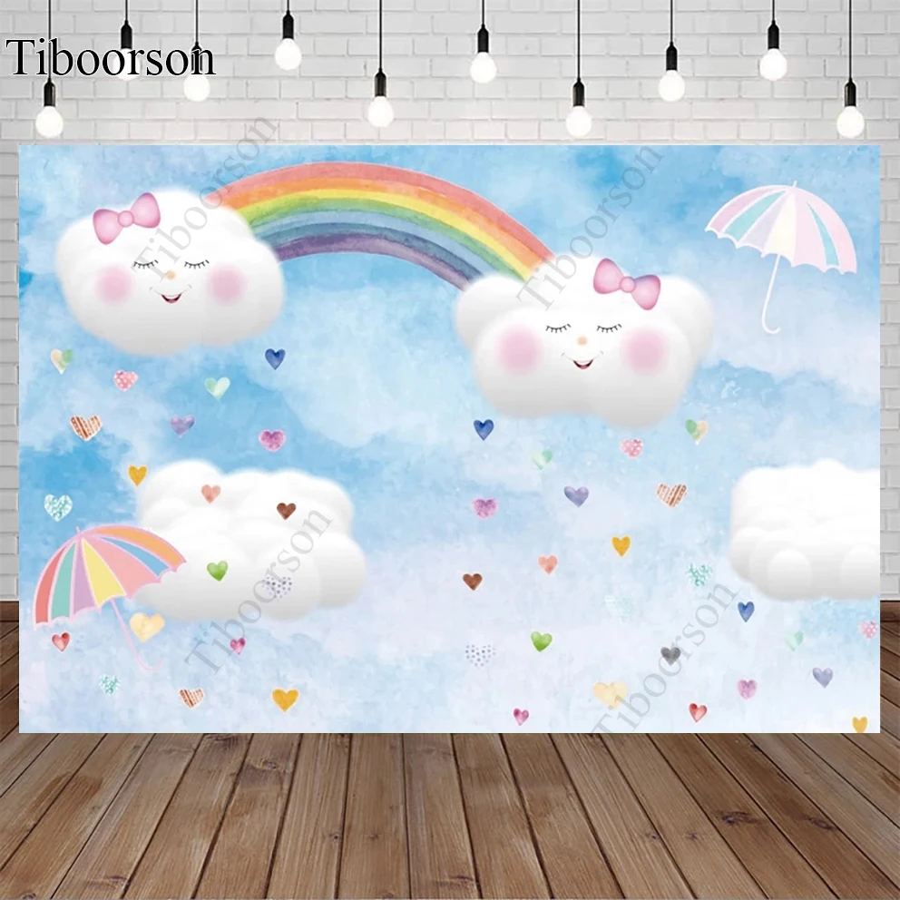 Baby Shower Photo Background Cartoon Cloud Rainbow Umbrella Kids Child Birthday Portrait Decor Customized Photography Backdrops
Baby Shower Photo Background Cartoon Cloud Rainbow Umbrella Kids Child Birthday Portrait Decor Customized Photography Backdrops