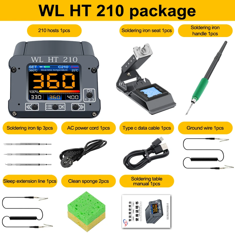 WL Bandung welder HT210-210-245-T12 soldering iron thermostat temperature adjustable mobile phone repair welding tool set since
WL Bandung welder HT210-210-245-T12 soldering iron thermostat temperature adjustable mobile phone repair welding tool set since
