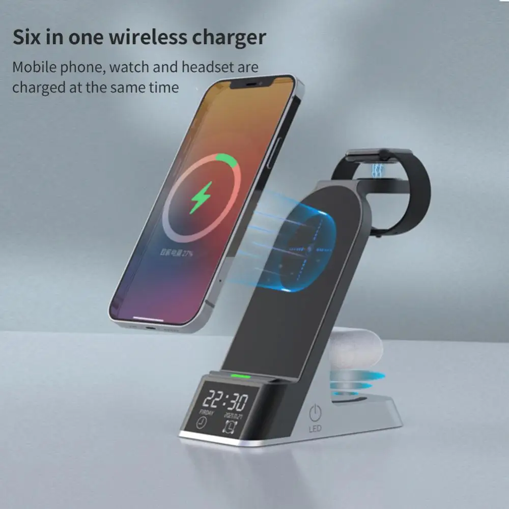 H36 6-in-1 LED Digital Alarm Clock Multi-function Wireless Charger For Apple Watch AirPods 3 IPhone13 Fast Charging Touch Contro
H36 6-in-1 LED Digital Alarm Clock Multi-function Wireless Charger For Apple Watch AirPods 3 IPhone13 Fast Charging Touch Contro