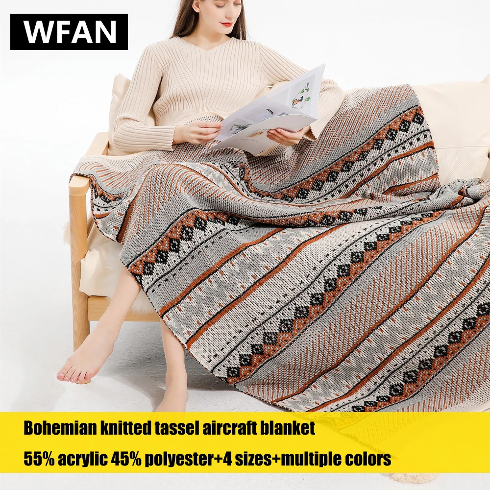 Bohemian Woven Jacquard Knitted Blanket Ethnic Tribal Style Nap Casual Shawl Home Travel Office Sofa Bed End Decoration Blanket
Bohemian Woven Jacquard Knitted Blanket Ethnic Tribal Style Nap Casual Shawl Home Travel Office Sofa Bed End Decoration Blanket
