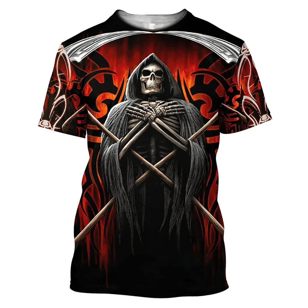 Summer Street Trend Skull Printing T-Shirts Men's 3D Fashion Loose O-Neck Short Sleeve T Shirt Hip Hop Comfortable Unisex Tops 
Summer Street Trend Skull Printing T-Shirts Men's 3D Fashion Loose O-Neck Short Sleeve T Shirt Hip Hop Comfortable Unisex Tops