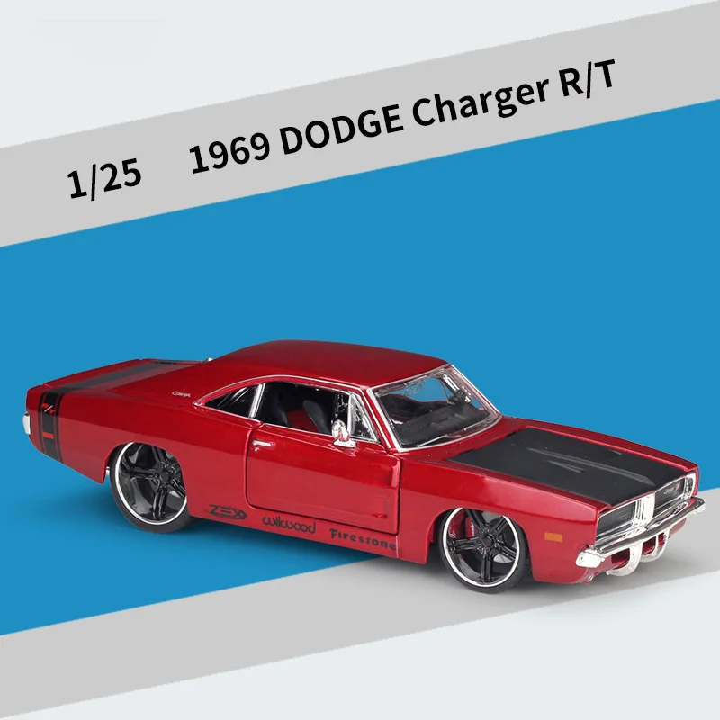 

Автомобиль Maisto 1:24 Dodge Charger R/T 1969, игрушечный автомобиль из сплава, коллекционная металлическая модель автомобиля, игрушки для детей, подарок на день рождения