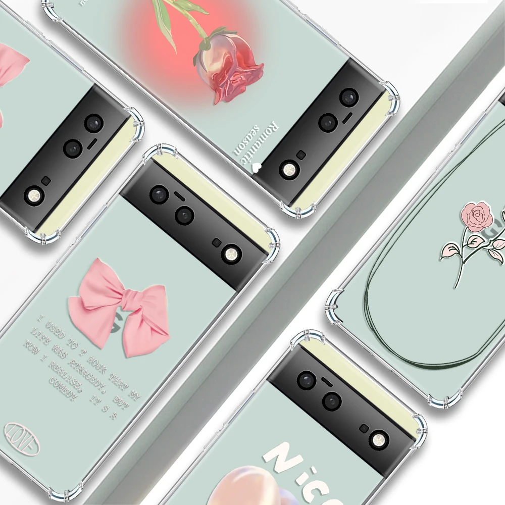 Pink Bow Rose Transparent Phone Case For Google Pixel 7a 6a 7Pro Cases Shockproof Soft Silicone TPU Cover For Pixel 6 6Pro Capa
Pink Bow Rose Transparent Phone Case For Google Pixel 7a 6a 7Pro Cases Shockproof Soft Silicone TPU Cover For Pixel 6 6Pro Capa