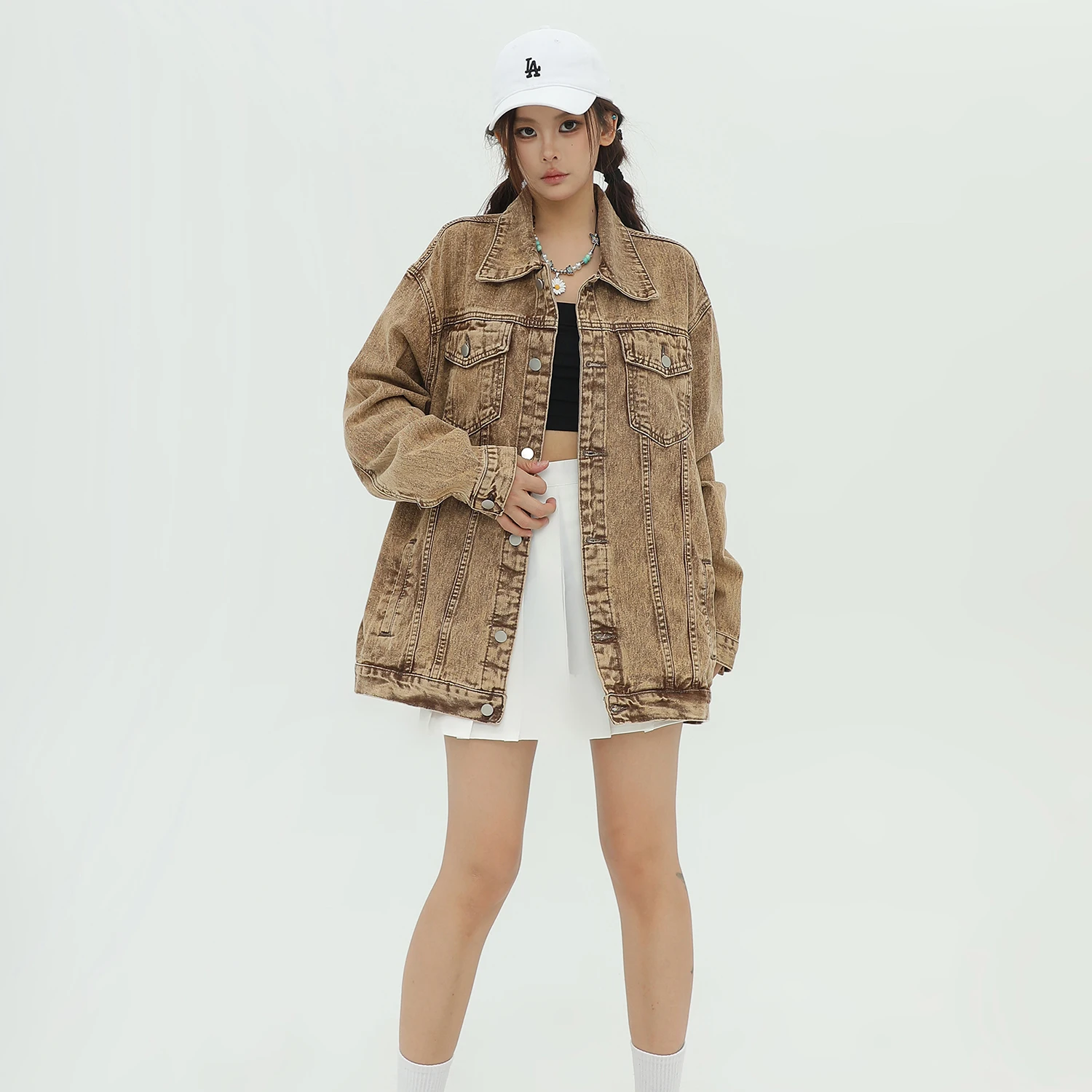Retro Raw Edge Washed Denim Jacket Coat Women's Hip-hop Tie Dye Oversized All-match Jean Jacket Outwear Mens Streetwear Clothes
Retro Raw Edge Washed Denim Jacket Coat Women's Hip-hop Tie Dye Oversized All-match Jean Jacket Outwear Mens Streetwear Clothes