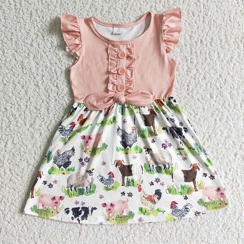 Baby Girl Boutique Farm Animals Summer Clothes Short Sleeve Pink Ruffle Dress Wholesale Children Fashion Chicken Toddler Clothes
Baby Girl Boutique Farm Animals Summer Clothes Short Sleeve Pink Ruffle Dress Wholesale Children Fashion Chicken Toddler Clothes