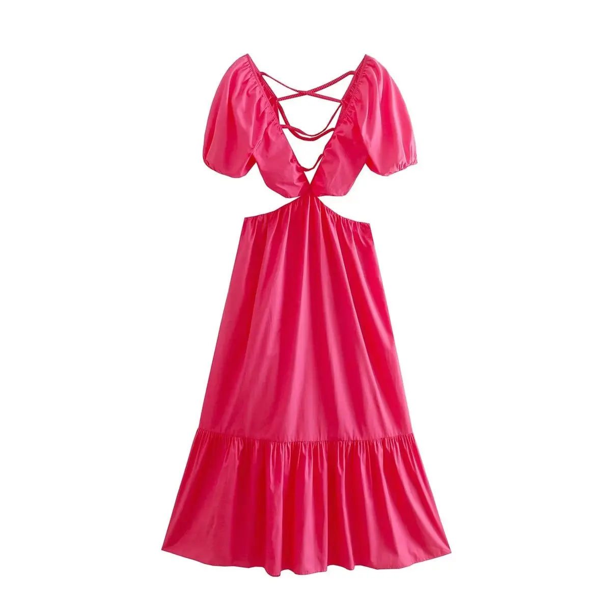2022 Women Fashion Textured Hollow Out Poplin Mini Dress Vintage Puff Sleeves Backless With Tied Female Dresses Vestidos Mujer
2022 Women Fashion Textured Hollow Out Poplin Mini Dress Vintage Puff Sleeves Backless With Tied Female Dresses Vestidos Mujer