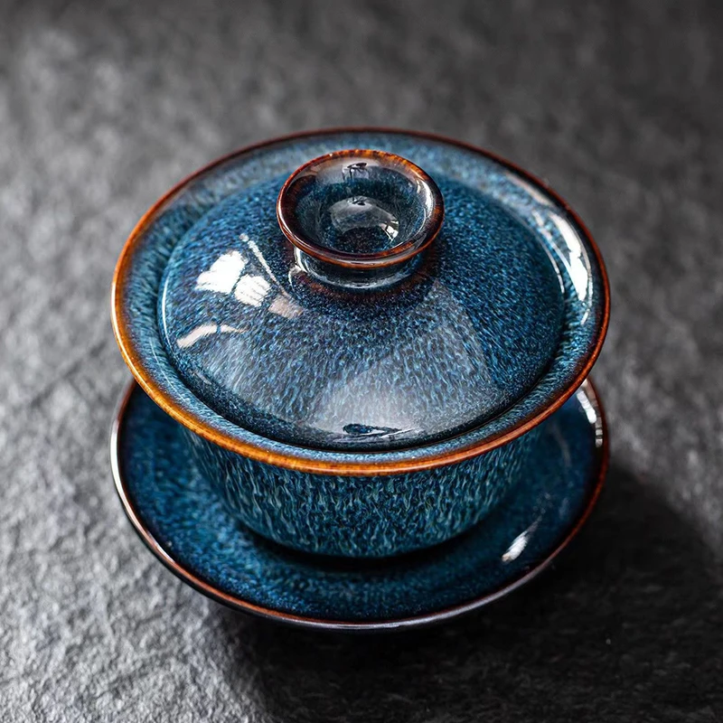 Exquisite blue star glaze gai wan tea set Bone China Tea pot gaiwan tea porcelain pot set for travel
Exquisite blue star glaze gai wan tea set Bone China Tea pot gaiwan tea porcelain pot set for travel