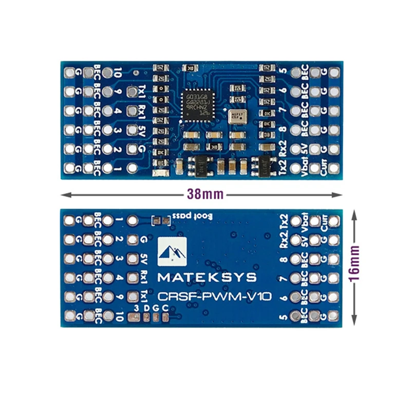 MATEK CRSF-PWM-V10 CRSF-PWM Converter with Variometer 10CH PWM Output for TBS CRSF Protocol 433MHz 915MHz 2.4GHz Receiver
MATEK CRSF-PWM-V10 CRSF-PWM Converter with Variometer 10CH PWM Output for TBS CRSF Protocol 433MHz 915MHz 2.4GHz Receiver