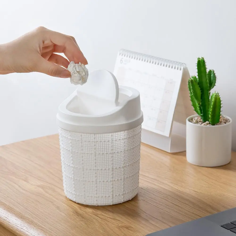 Portable Mini Table Waste Bin With Removable Swing Lid Household Trash Can Container Storage Basket
Portable Mini Table Waste Bin With Removable Swing Lid Household Trash Can Container Storage Basket