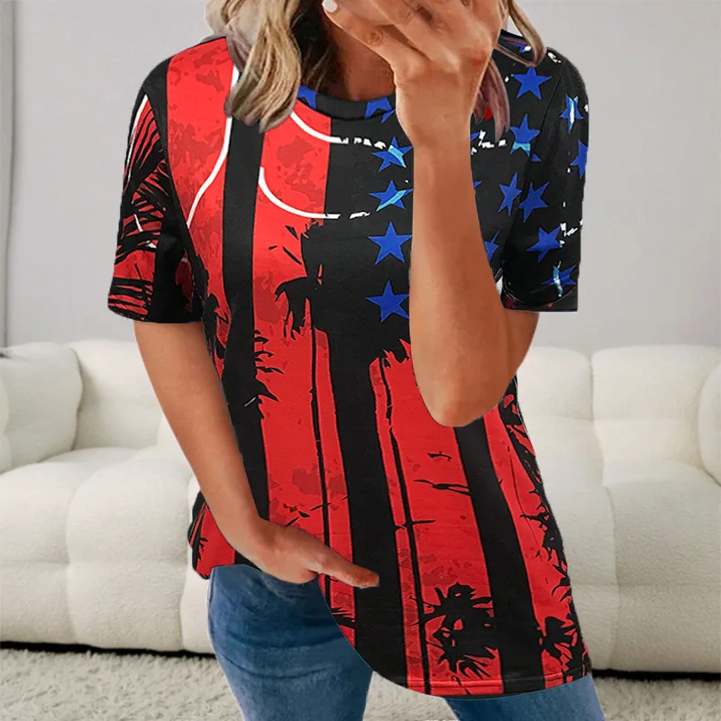 Summer New Women's Casual Loose Top Fashion Commuter All-match Office Short-sleeved T-shirt Female and Lady Clothing 
Summer New Women's Casual Loose Top Fashion Commuter All-match Office Short-sleeved T-shirt Female and Lady Clothing