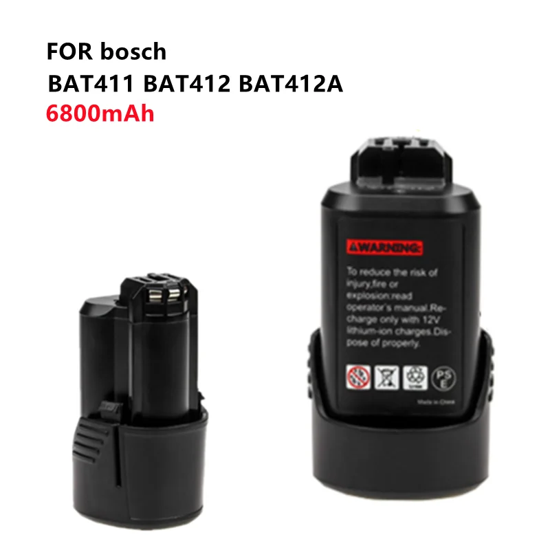 100% Neueste Upgrade 10,8 V/12V 6,8 Ah Li-Ion Wiederaufladbare Werkzeug Akku für BOSCH Akkuschrauber BAT411 BAT412 BAT4
100% Neueste Upgrade 10,8 V/12V 6,8 Ah Li-Ion Wiederaufladbare Werkzeug Akku für BOSCH Akkuschrauber BAT411 BAT412 BAT4