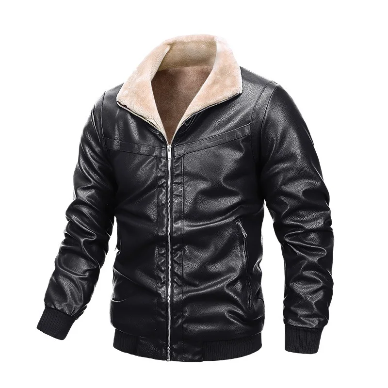 Men's leather jacket plus fleece jacket fur one large size men's motorcycle jacket for warmth
Men's leather jacket plus fleece jacket fur one large size men's motorcycle jacket for warmth