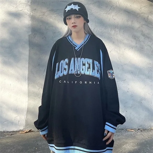Autumn Women Casual Letter Printed Sweatshirt Loose Plus Size Harajuku Hip Hop Tops Couple V-Neck Fashion Full Sleeve Pullover
Autumn Women Casual Letter Printed Sweatshirt Loose Plus Size Harajuku Hip Hop Tops Couple V-Neck Fashion Full Sleeve Pullover